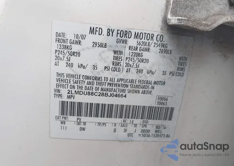 2008 Lincoln Mkx from USA, damaged, VIN 2LMDU88C28BJ04664